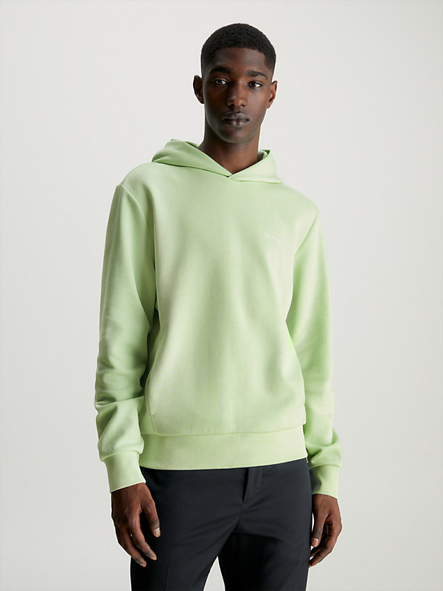 sweat-shirt à capuche avec micro-logo green pour hommes calvin klein