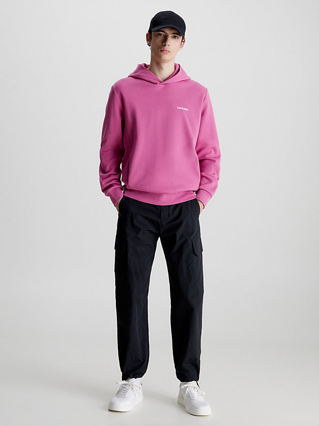 PALE FUCHSIA Recycled Polyester Hoodie for men CALVIN KLEIN