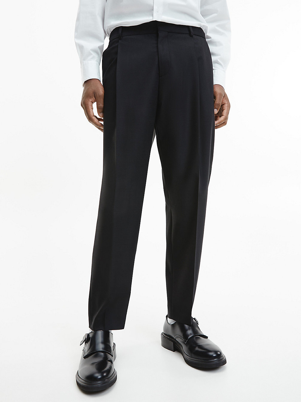 CK BLACK Virgin Wool Evening Trousers undefined men Calvin Klein