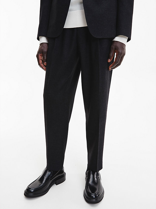 CK BLACK Virgin Wool Cropped Trousers for men CALVIN KLEIN