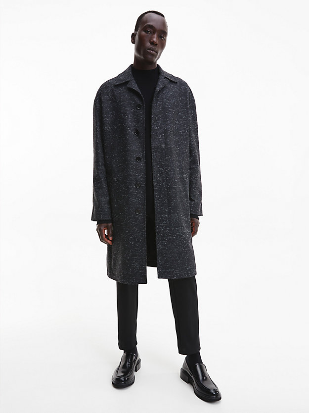 MEDIUM CHARCOAL Wool Tweed Car Coat for men CALVIN KLEIN
