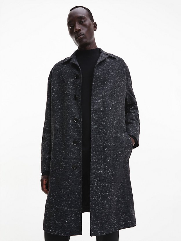 MEDIUM CHARCOAL Wool Tweed Car Coat for men CALVIN KLEIN