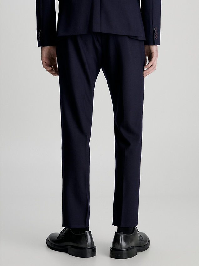 blue cropped wool stretch joggers for men calvin klein