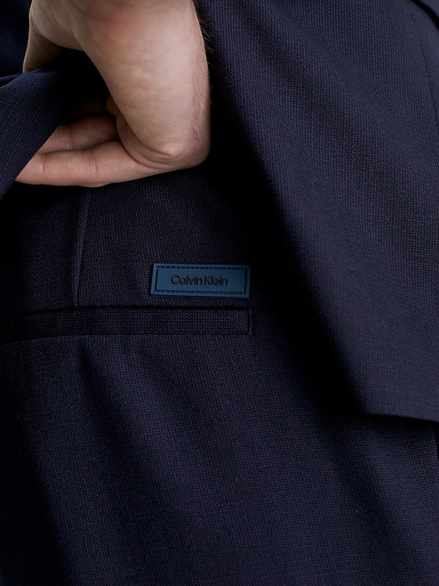 pantalón de chándal cropped de lana elástica blue de hombre calvin klein