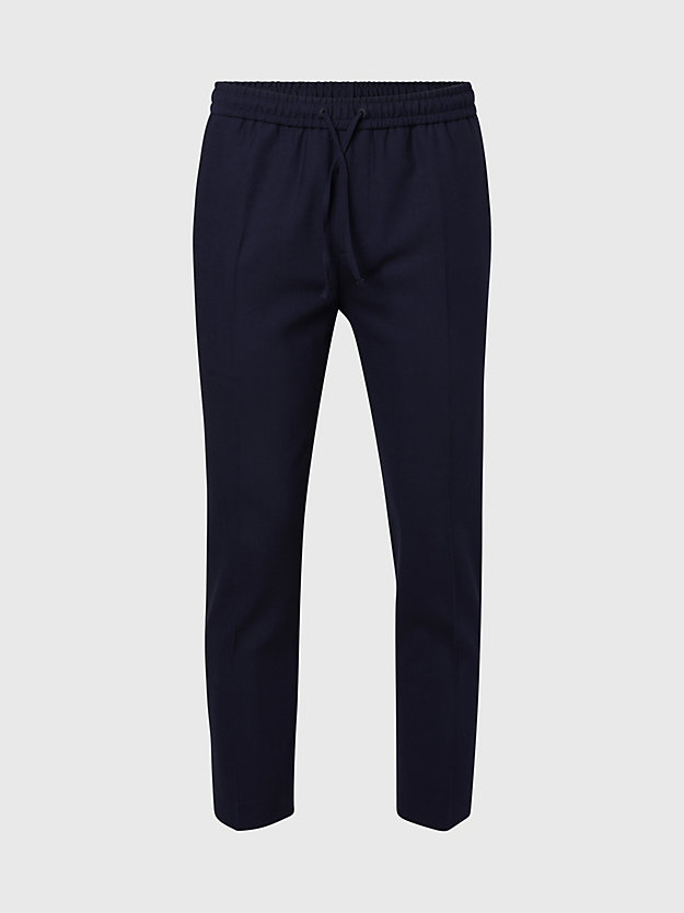 CALVIN NAVY Cropped Wool Stretch Joggers for men CALVIN KLEIN
