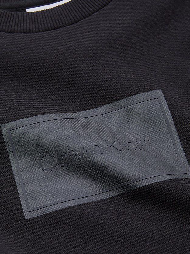 CK BLACK Swobodna teksturowana bluza z logo dla Mężczyźni CALVIN KLEIN