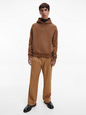 CHESTER BROWN Swobodna polarowa bluza z kapturem dla Mężczyźni CALVIN KLEIN