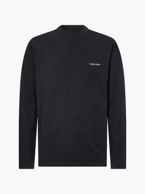 ck black long sleeve mock neck top for men calvin klein