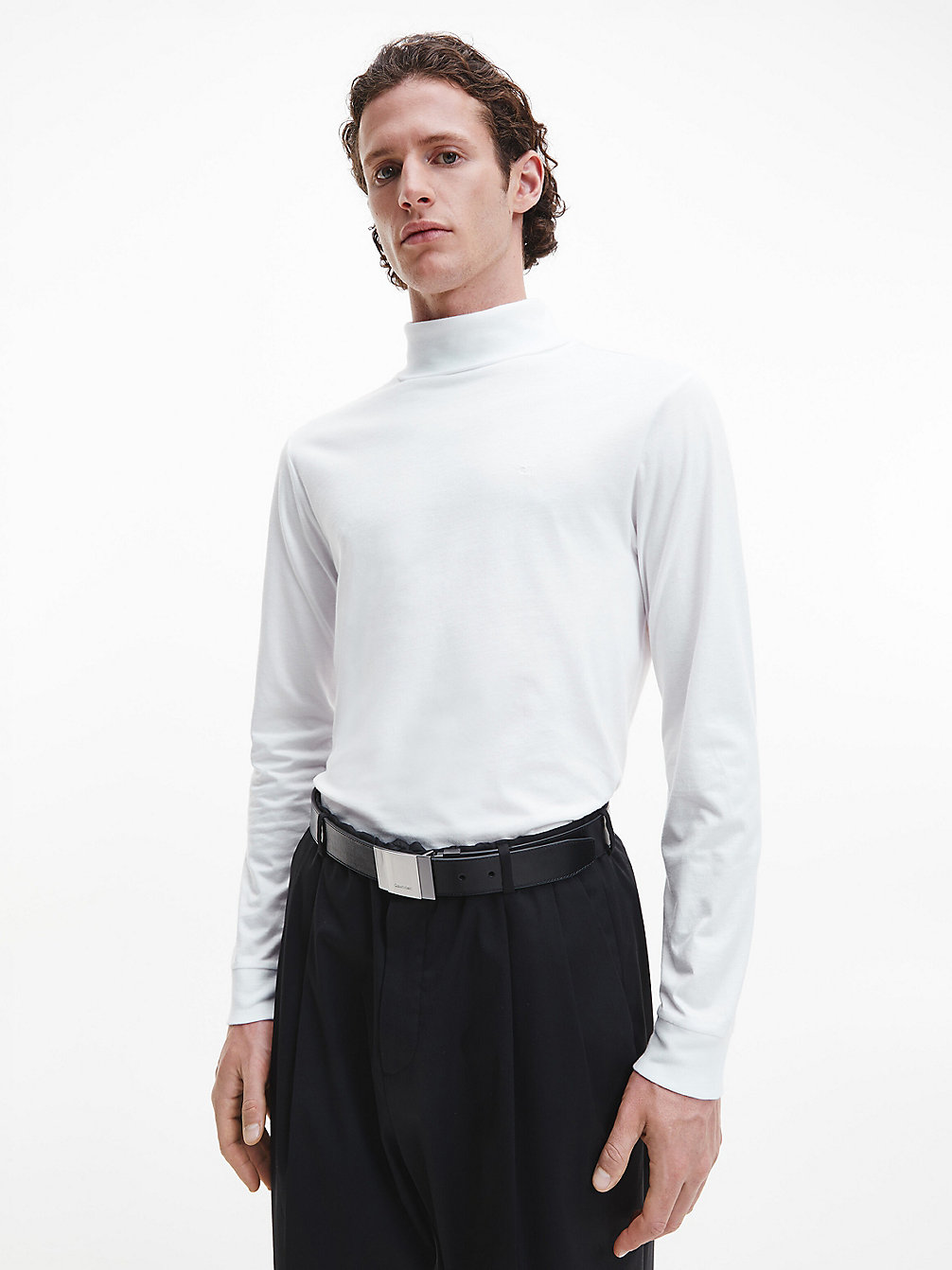 BRIGHT WHITE Roll Neck Top undefined men Calvin Klein