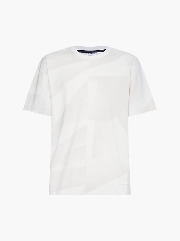 SHADOW PRINT EGRET/STONY BEIGE Swobodny T-shirt z cieniowanym nadrukiem dla Mężczyźni CALVIN KLEIN