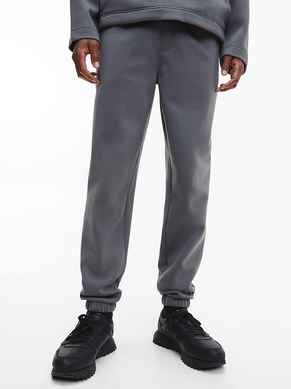 MEDIUM CHARCOAL Relaxed Spacer Knit Joggers undefined men Calvin Klein