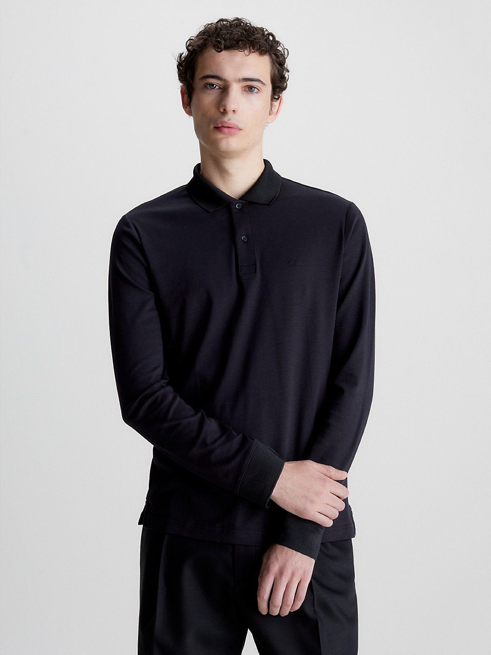 CK BLACK Slim Long Sleeve Polo Shirt undefined men Calvin Klein