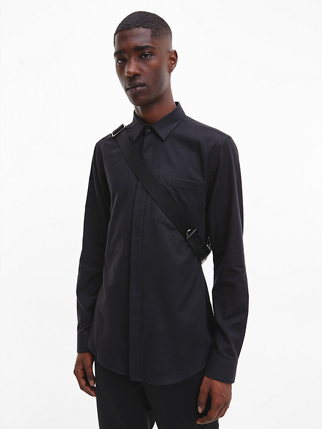 Medium Charcoal Flannel Shirt undefined men Calvin Klein