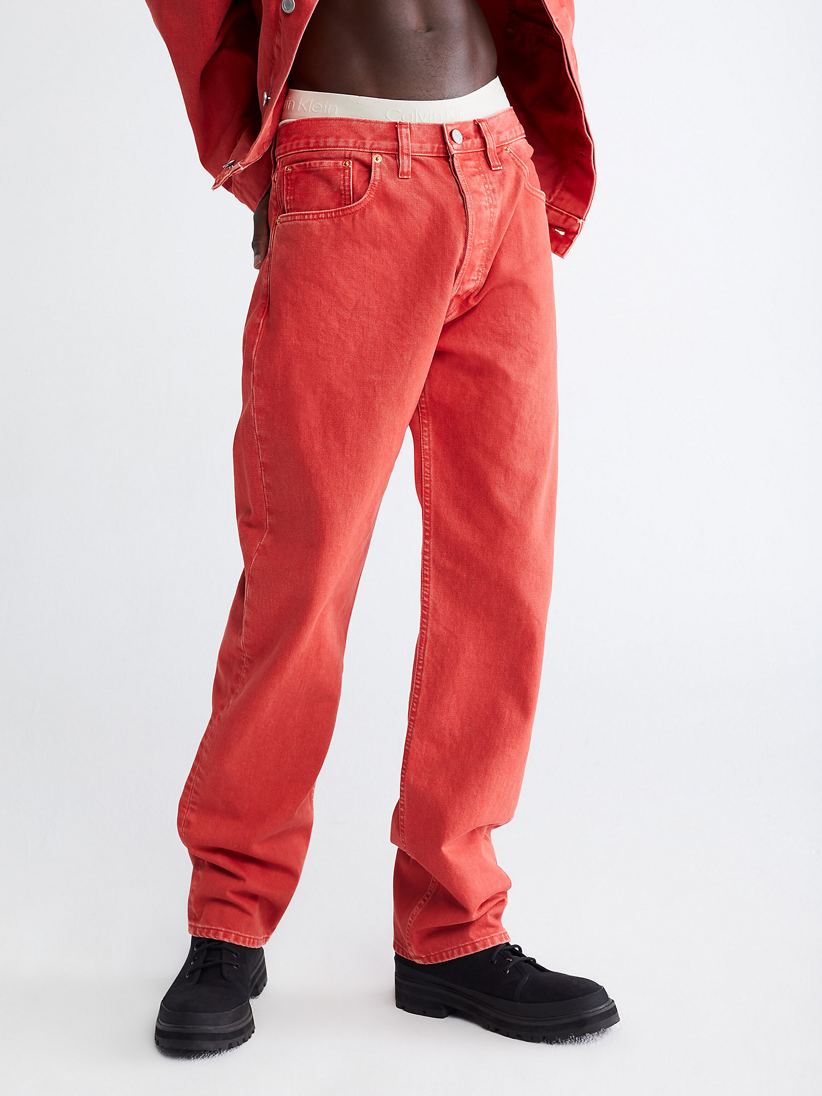 Crimson Overdye Unisex Straight Jeans undefined unisex Calvin Klein