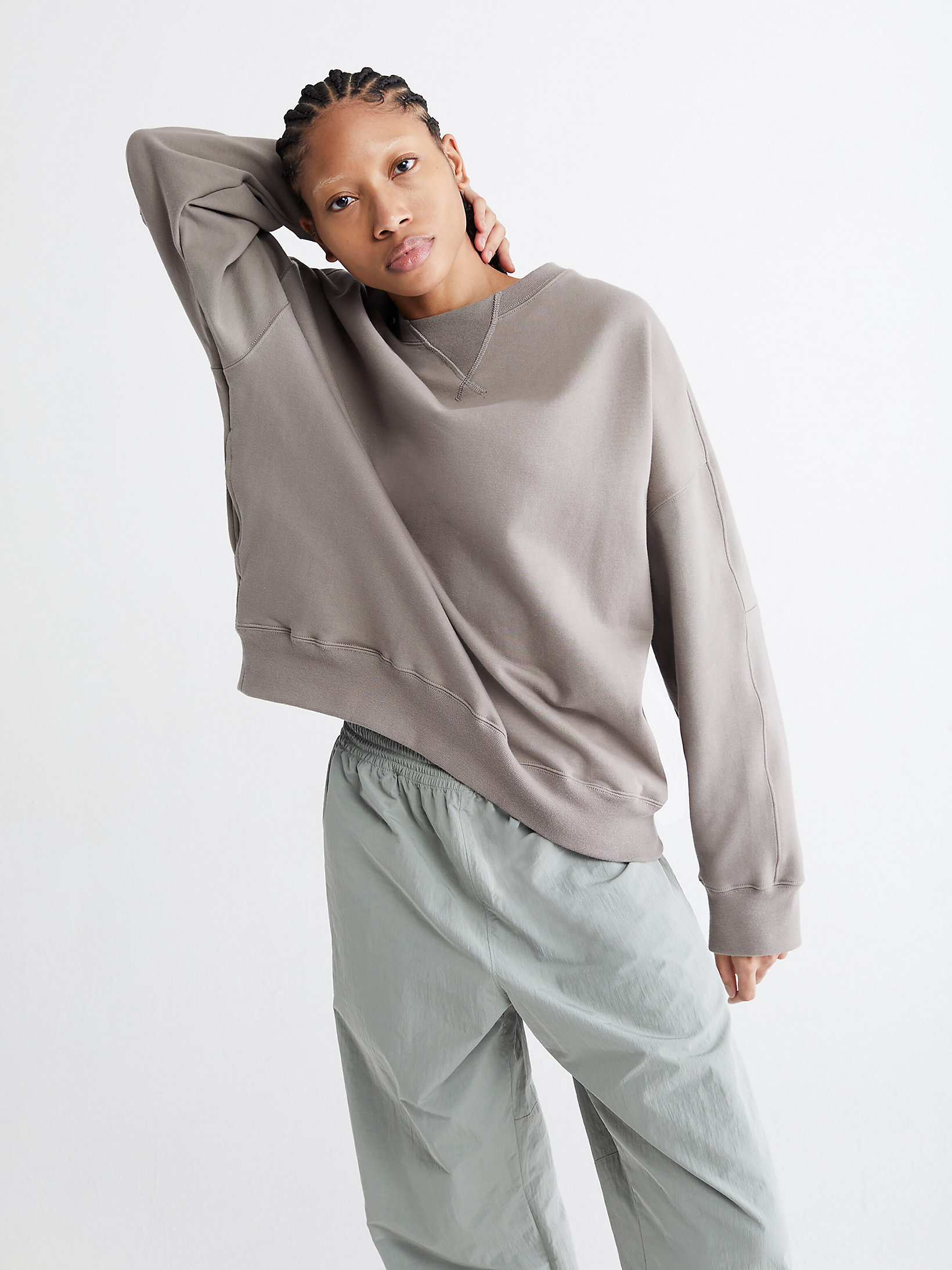 Warm Concrete Unisex Relaxed Sweatshirt - CK Standards undefined unisex Calvin Klein
