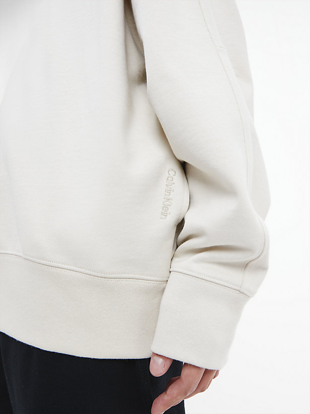BONE WHITE Unisex Relaxed Sweatshirt - CK Standards for unisex CALVIN KLEIN