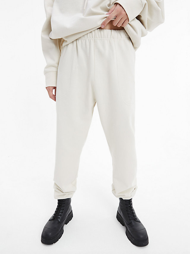 Bone White Pantalon De Jogging Relaxed Unisexe - CK Standard undefined unisex Calvin Klein