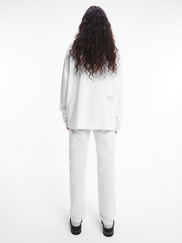 BRILLIANT WHITE Unisex Relaxed Long-Sleeve T-shirt - CK Standards for unisex CALVIN KLEIN