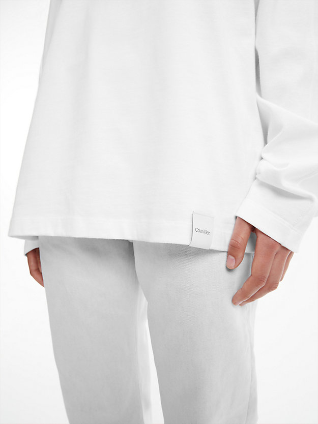 BRILLIANT WHITE T-shirt relaxed unisexe à manches longues - CK Standards for unisex CALVIN KLEIN