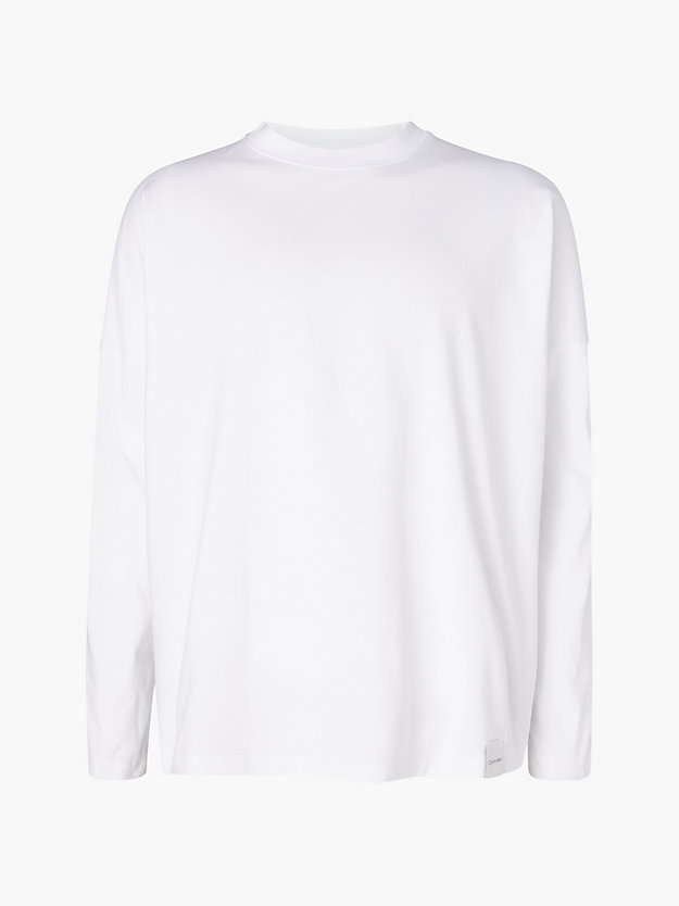 BRILLIANT WHITE T-shirt relaxed unisexe à manches longues - CK Standards for unisex CALVIN KLEIN