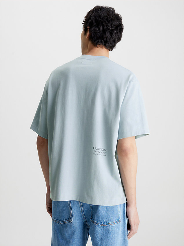 t-shirt unisex taglio relaxed - ck standards blue da uomo calvin klein