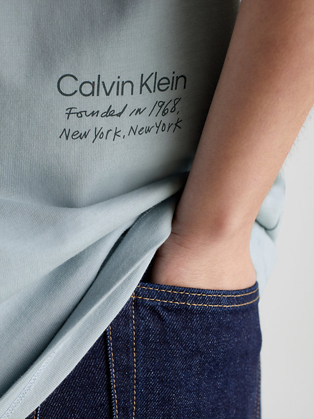 blue unisex relaxed t-shirt - ck standards for men calvin klein