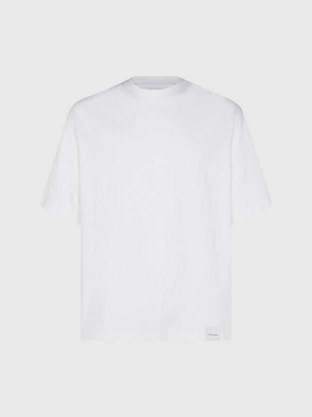BRILLIANT WHITE Swobodny T-shirt Unisex - CK Standards dla Mężczyźni CALVIN KLEIN