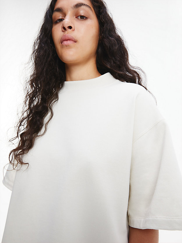 BONE WHITE Unisex Short Sleeve Sweatshirt - CK Standards for unisex CALVIN KLEIN