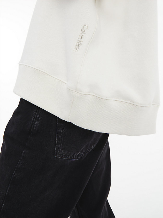 BONE WHITE Unisex Short Sleeve Sweatshirt - CK Standards for unisex CALVIN KLEIN