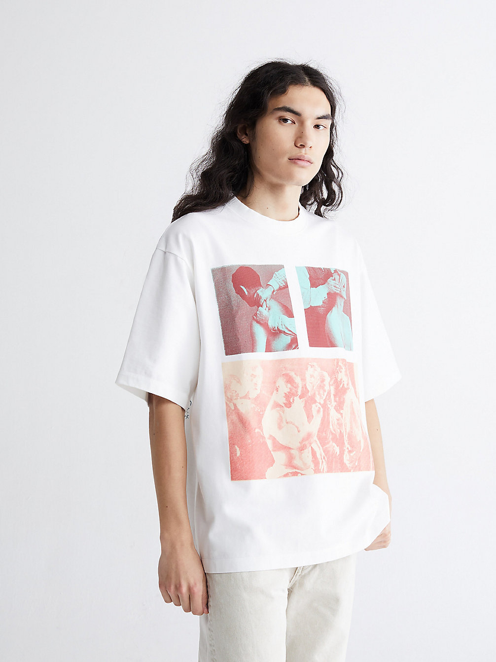 BRILLIANT WHITE Lässiges Unisex-T-Shirt Mit Print undefined unisex Calvin Klein