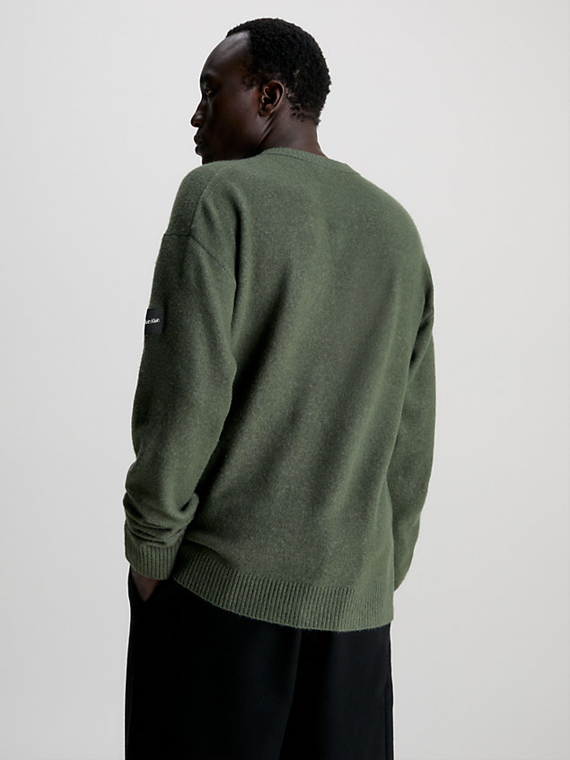 green acrylic blend jumper for men calvin klein