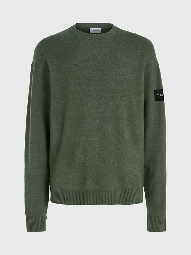 green sweter z mieszanki akrylu dla mężczyźni - calvin klein