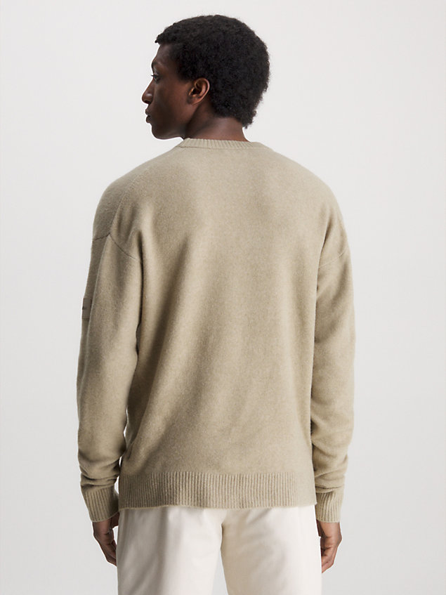 grey sweter z mieszanki akrylu dla mężczyźni - calvin klein