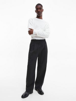 EGRET Textured Cable Jumper for men CALVIN KLEIN