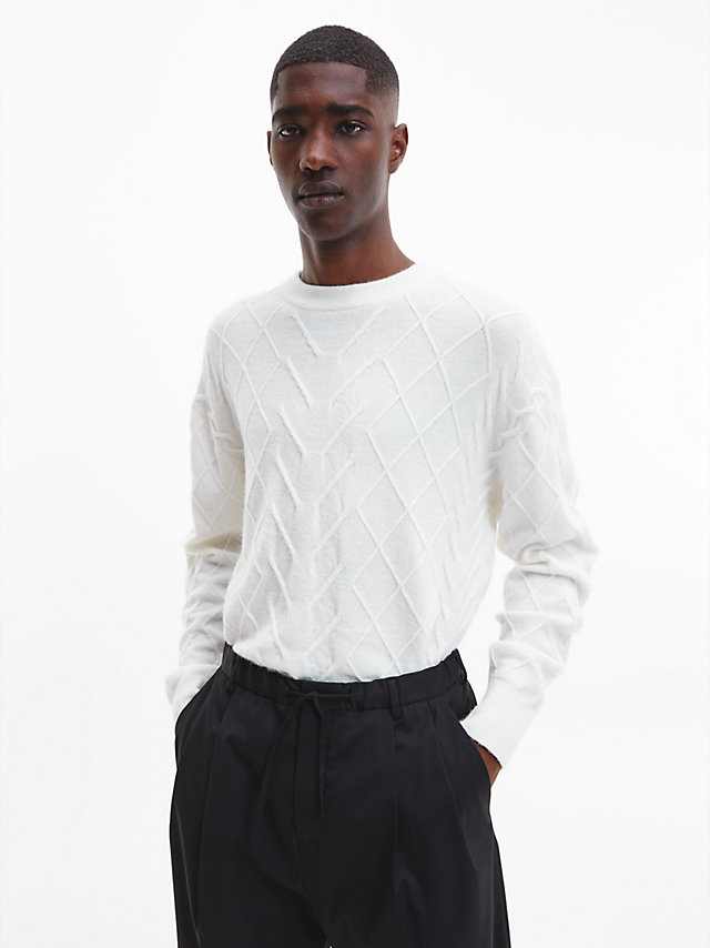 Egret > Strukturierter Pullover Mit Zopfmuster > undefined Herren - Calvin Klein