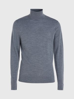 Mens merino wool roll neck jumper hotsell