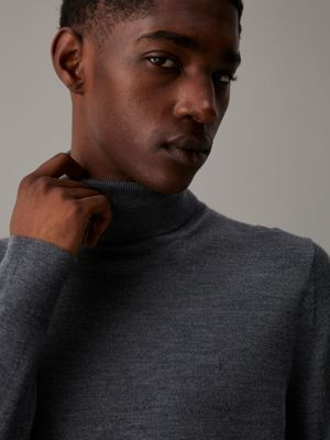 Charcoal grey polo neck jumper best sale