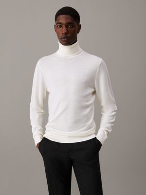 ASOS DESIGN knitted muscle fit turtleneck t-shirt in white