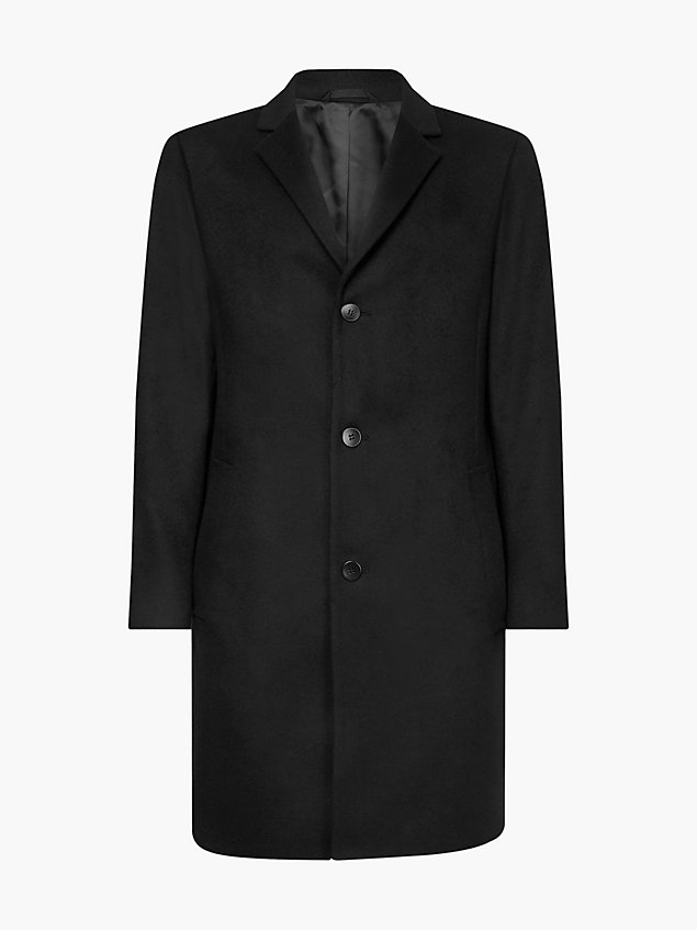 cappotto in misto lana e cashmere black da uomo calvin klein