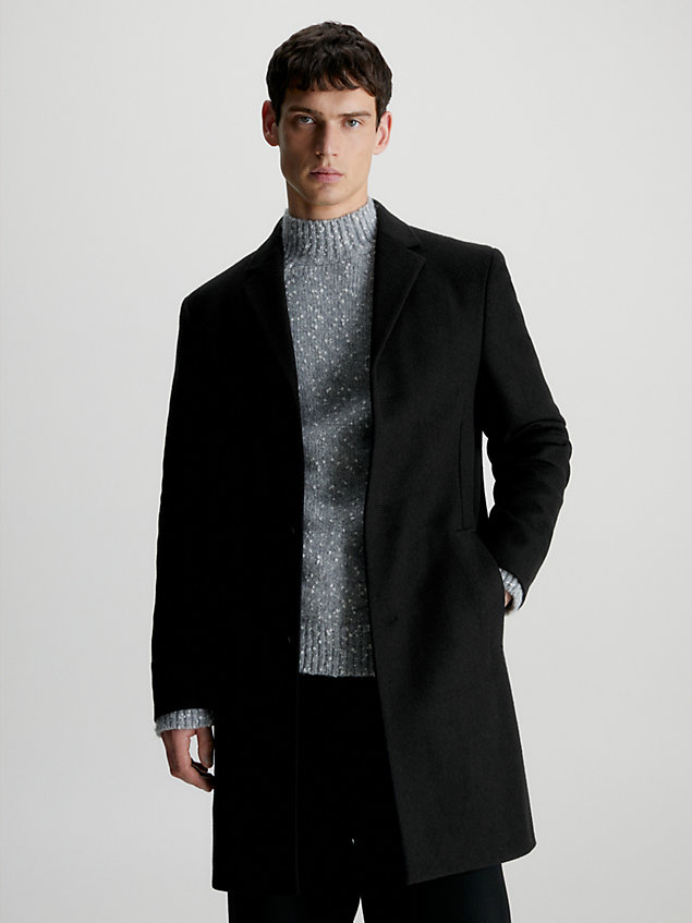 abrigo de cashmere y lana black de hombre calvin klein