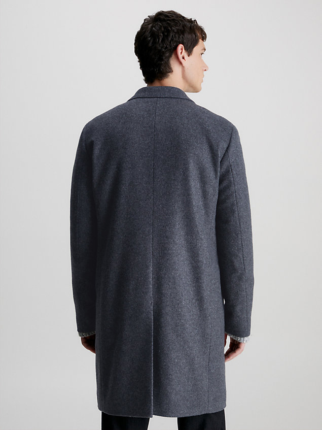 abrigo de cashmere y lana grey de hombre calvin klein