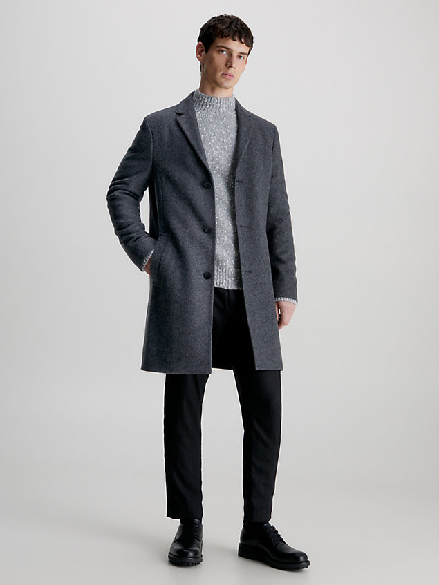 manteau en mélange de laine-cachemire grey pour hommes calvin klein