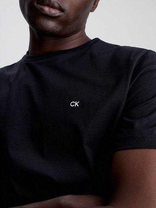ck black liquid touch cotton t-shirt for men calvin klein