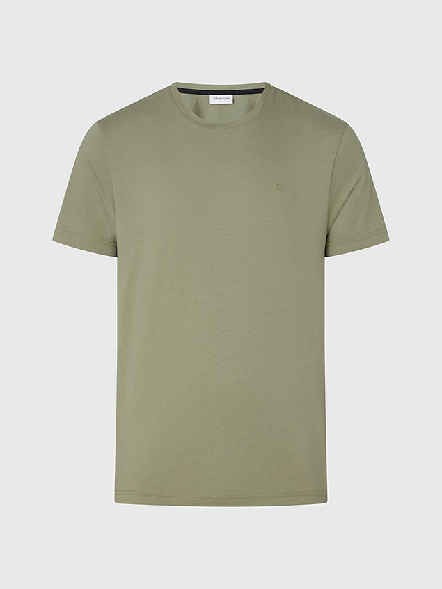 t-shirt in cotone liquid touch green da uomo calvin klein