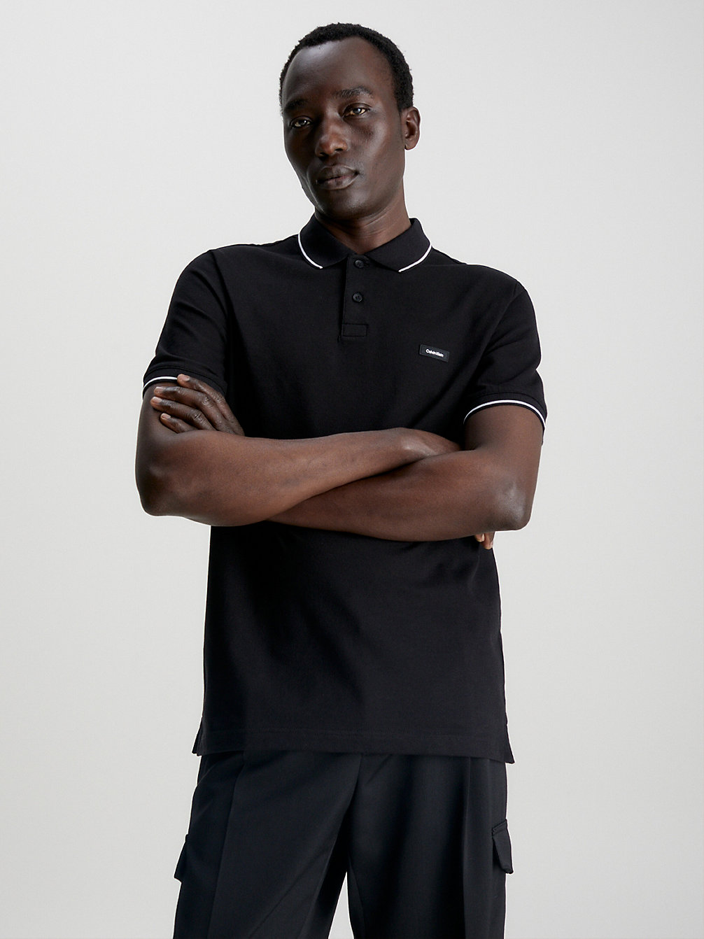 CK BLACK Slim Pique Tipping Polo Shirt undefined men Calvin Klein