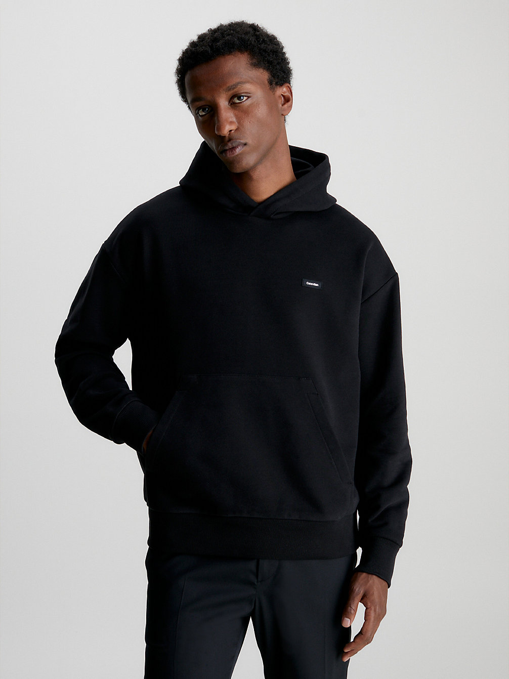 CK BLACK > Bawełniana Bluza Z Kapturem Z Małym Logo > undefined Mężczyźni - Calvin Klein