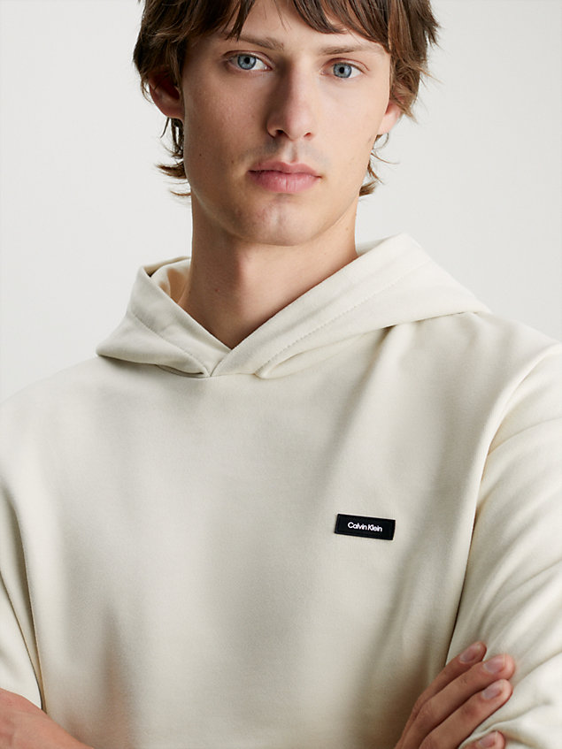grey cotton micro logo hoodie for men calvin klein