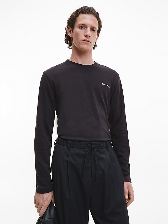 CK Black Organic Cotton Long Sleeve T-Shirt undefined men Calvin Klein