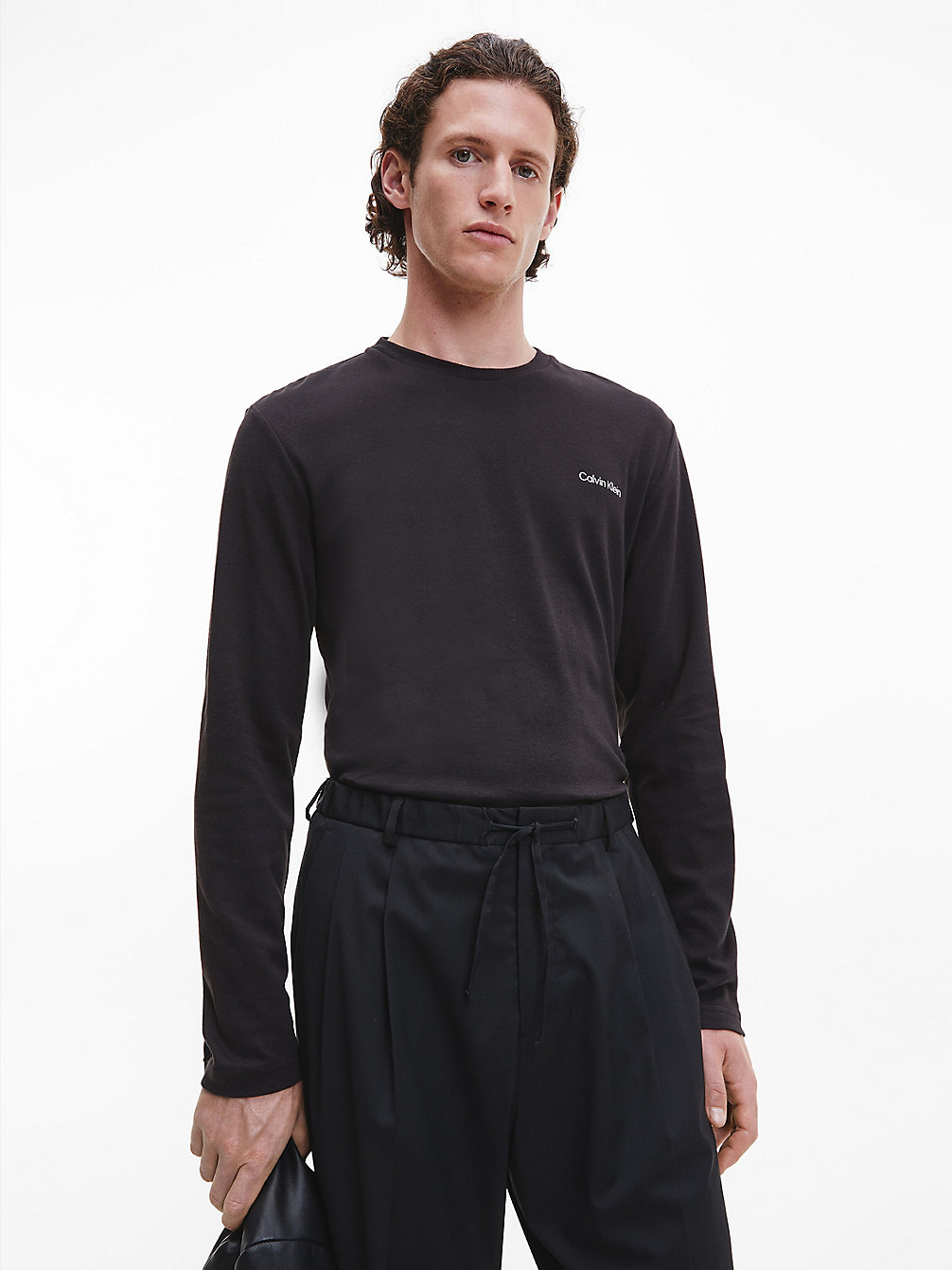 CK BLACK > T-Shirt Z Długim Rękawem Z Bawełny Organicznej > undefined Mężczyźni - Calvin Klein