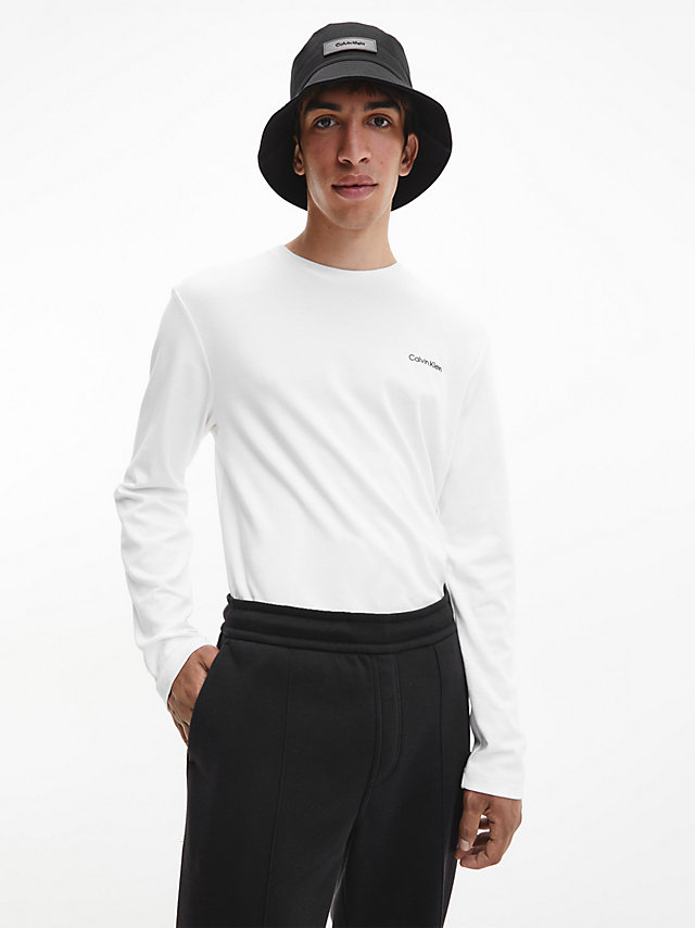 Bright White Organic Cotton Long Sleeve T-Shirt undefined men Calvin Klein